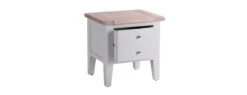 Chalked Oak/Grey 1 Drawer Lamp Table - Oak Furniture -Furniture Nature Shop gcw007 1