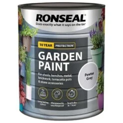 Ronseal- Garden Paint For Brick, Stone, Terracotta, Metal & Wood -Furniture Nature Shop pewter grey web