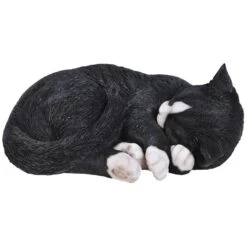 Vivid Arts Real Life Cats - Sleeping Cat Garden Ornament -Furniture Nature Shop vivid arts black and white sleeping cat web