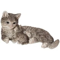 Vivid Arts Real Life Cats - Mother & Kitten Garden Ornament -Furniture Nature Shop vivid arts rl cats tabby mother and kitten web