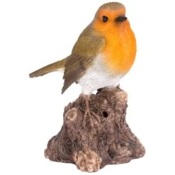 Vivid Arts Garden Friends - Singing Bird Garden Ornament -Furniture Nature Shop vivid arts singing robin on stump web
