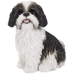 Vivid Arts Real Life Dogs - Shih Tzu Garden Ornament -Furniture Nature Shop vivid arts sitting shih tzu black white small web