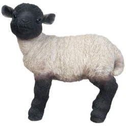 Vivid Arts Real Life Farm - Lamb Garden Ornament -Furniture Nature Shop vivid arts standing black and white lamb large web