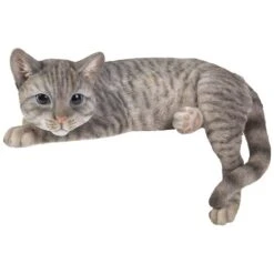 Vivid Arts Real Life Cats - Laying Cat Garden Ornament -Furniture Nature Shop vivid arts tabby laying cat web