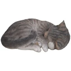 Vivid Arts Real Life Cats - Sleeping Cat Garden Ornament -Furniture Nature Shop vivid arts tabby sleeping cat web