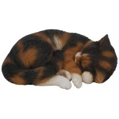 Vivid Arts Real Life Cats - Sleeping Cat Garden Ornament -Furniture Nature Shop vivid arts tortoiseshell sleeping cat web